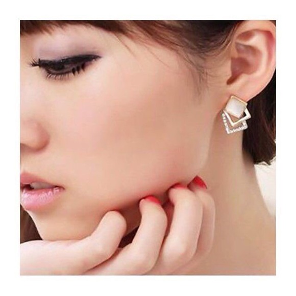 NEW! Opal Cat Eye Stud Earrings - Picture 2 of 7